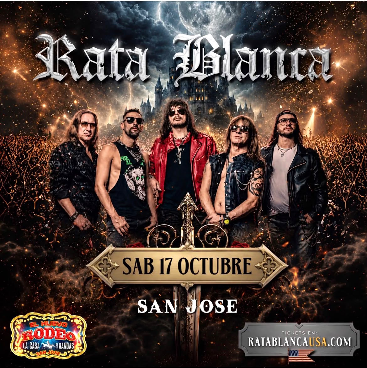 Flyer de Rata Blanca en San José