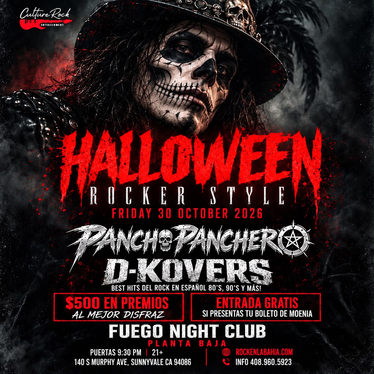 Flyer de Halloween Rocker Style Party